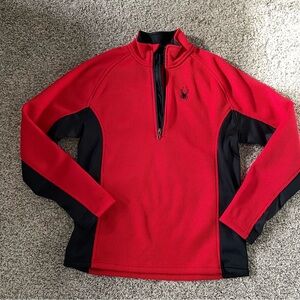 Spyder Red and Black Quarter-Zip Pullover